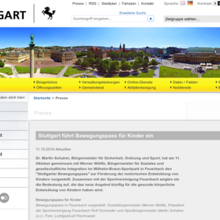 Rückblick 2016: Stuttgart führt Bewegungspass für Kinder ein